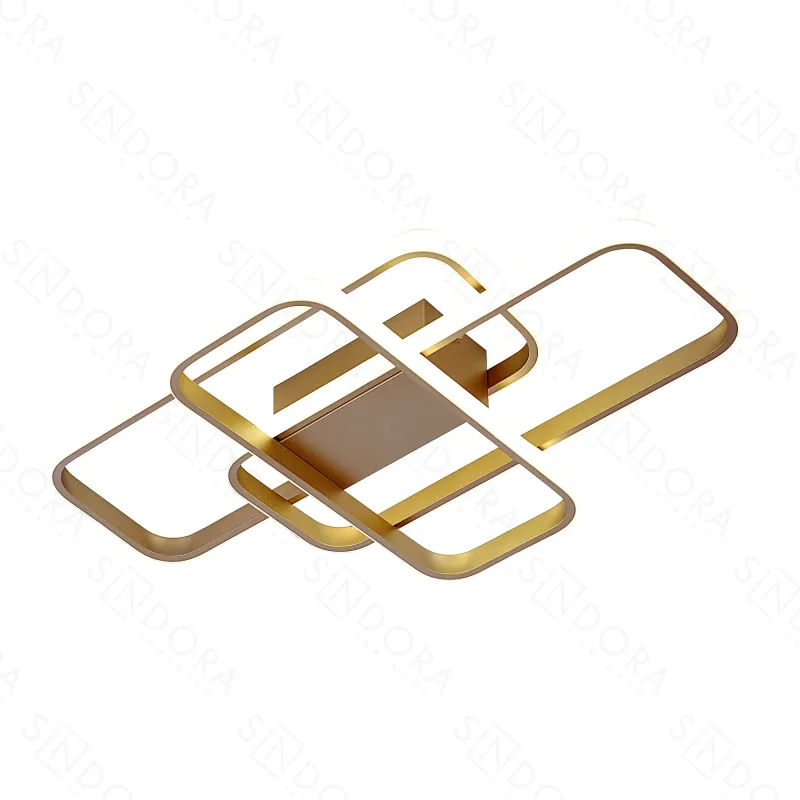 Plafon 70x45CM 78W 5850LM 3000K 6000K BIVOLT METAL DOURADO+SILICONE | CANOPLA:10x20x2,5CM CX:58x25x12CM 1,5KG Sindora QX05327