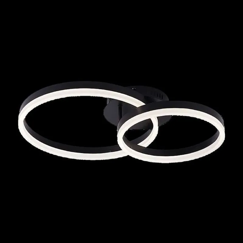 Plafon (LUZ DIRETA) 30x40CM 44W 3300LM 3000K 6000K BIVOLT METAL PRETO+ACRILICO | CANOPLA:25x3,5CM CX:45x45x9,5CM 1,9KG Sindora QX05329