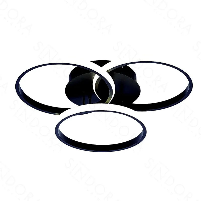 Plafon 25x3CM 45W 3375LM 3000K 6000K BIVOLT METAL PRETO+SILICONE | CANOPLA:27x3,5CM CX:46x46x11,5CM 1,1KG Sindora QX05332