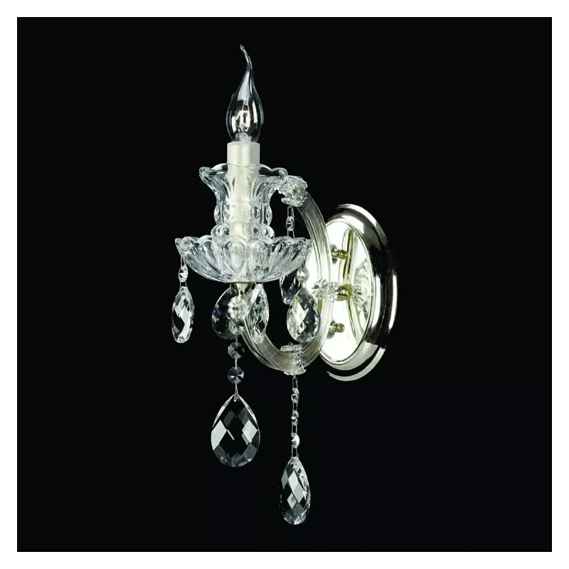 Arandela 12x32x27CME14x1 METAL CROMADO+CRISTAL TRANSPARENTE Sindora DCB00841