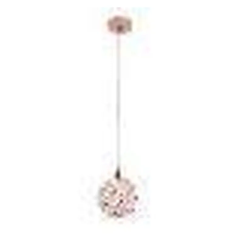 Pendente de Cristal e Metal Rosé Soquete G9 12x14cm - Sindora QD05160