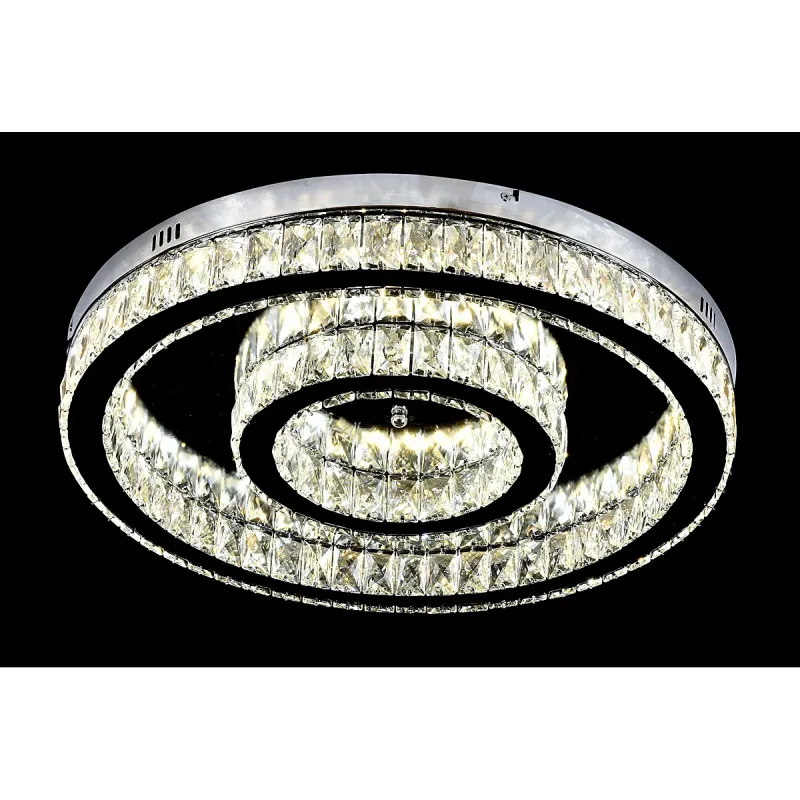 Plafon Ø30x60CM 36W 3000K 4000K 6000K 3600LM CONTROLE BIVOLT INOX CROMADO+CRISTAL CX:66x65x12CM 8,5KG Sindora DCX01413