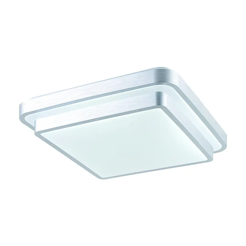 Plafon 50x50x10CM 45+45W 4500LM 3000K 4000K 6000K BIVOLT METAL PRATA+ACRILICO CX:63x56x56CM 2KG Sindora DCX02324