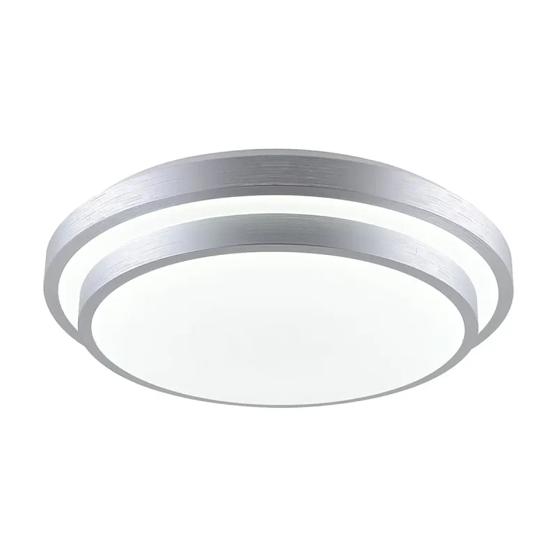 Plafon Ø50x50x10CM 45+45W 4500LM 3000K 4000K 6000K BIVOLT METAL PRATA+ACRILICO CX:63x56x56CM 2KG Sindora DCX02326