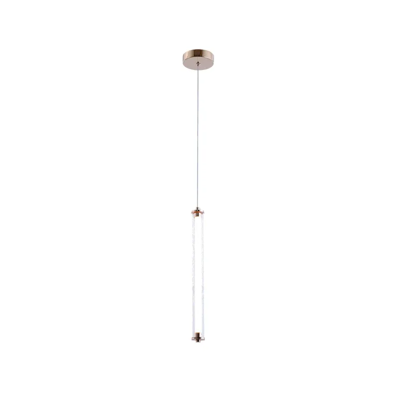 Pendente de Metal Dourado e Acrílico 9W 3000K Bivolt 4x40cm - Sindora QD05173