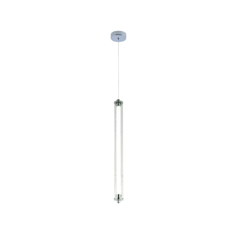 Pendente de Metal Cromado e Acrílico 9W 3000K Bivolt 4x40cm - Sindora QD05174