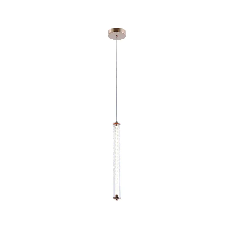 Pendente de Metal Dourado e Acrílico 9W 3000K Bivolt 4x40cm - Sindora QD05175