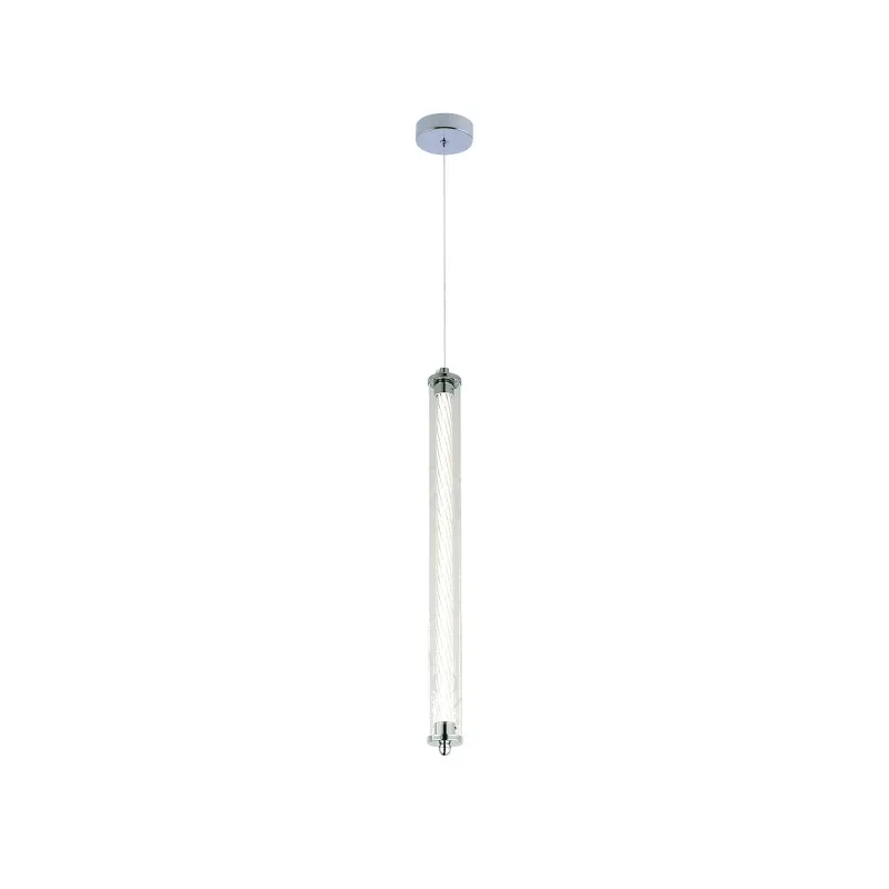 Pendente de Metal Cromado e Acrílico 9W 3000K Bivolt 4x40cm - Sindora QD05176