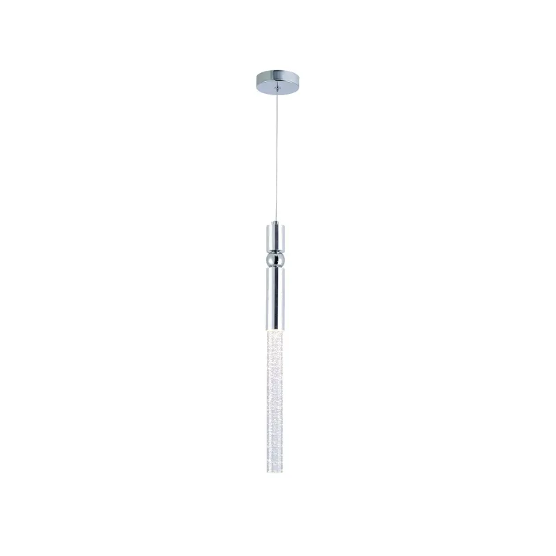 Pendente de Cristal e Metal Prata 5W 3000K Bivolt 3,5x45cm - Sindora QD05178