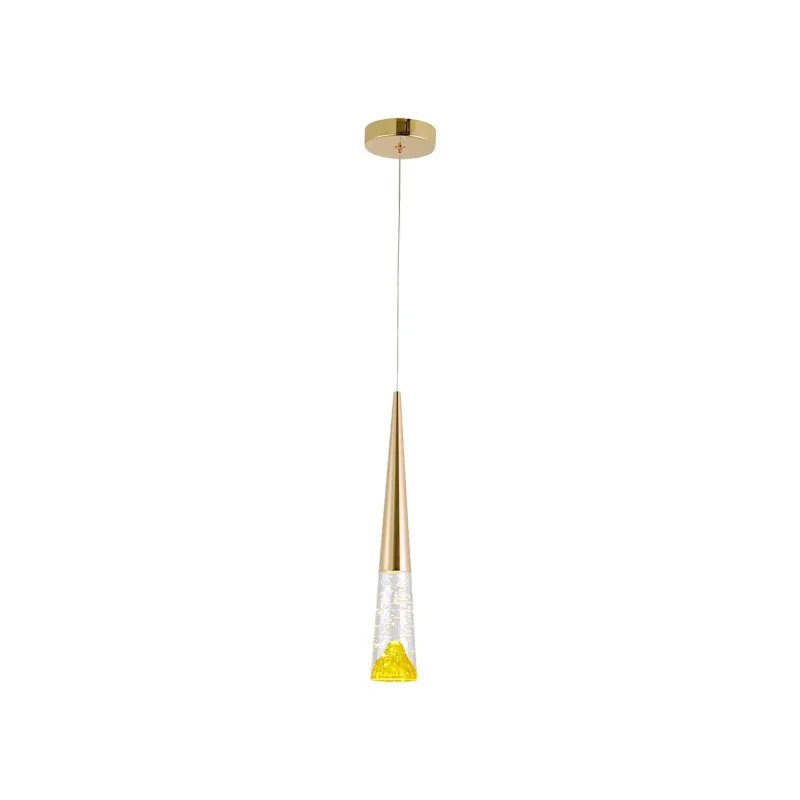 Pendente de Cristal e Metal Dourado 5W 3000K Bivolt 6x40cm - Sindora QD05179