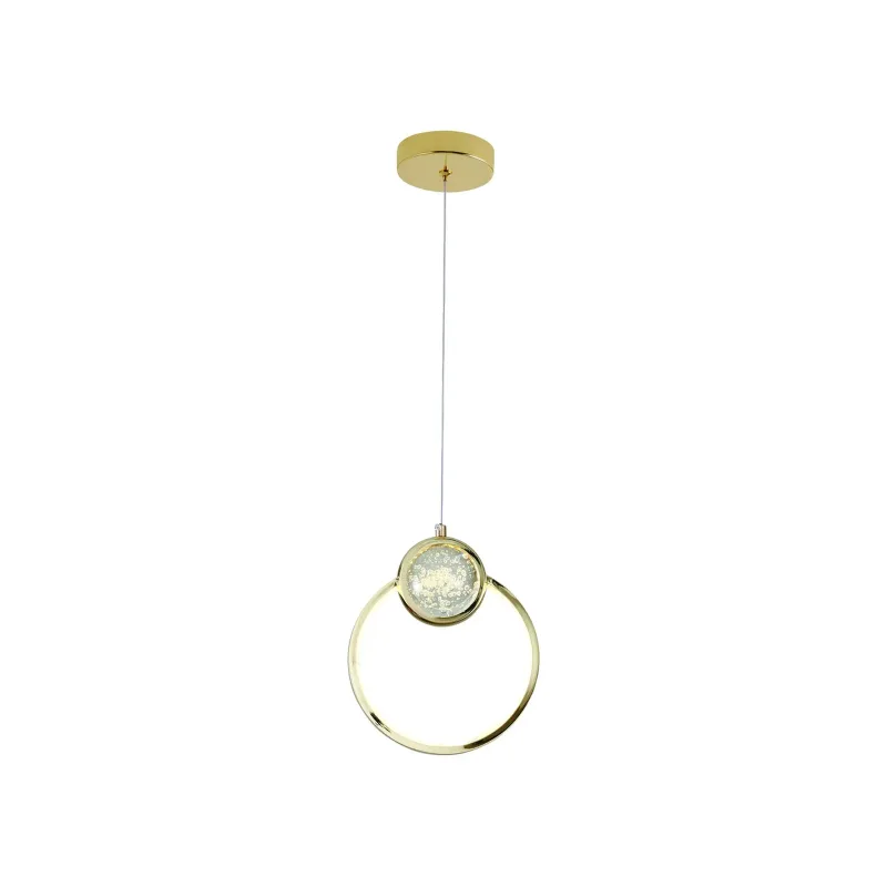 Pendente de Cristal e Metal Dourado 14W 3000K Bivolt 25x8cm - Sindora QD05185