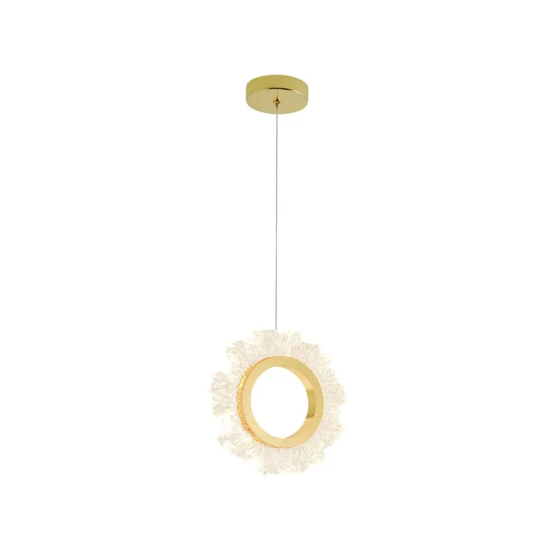 Pendente de Metal Dourado e Acrílico 10W 3000K Bivolt 20x20cm - Sindora QD05187