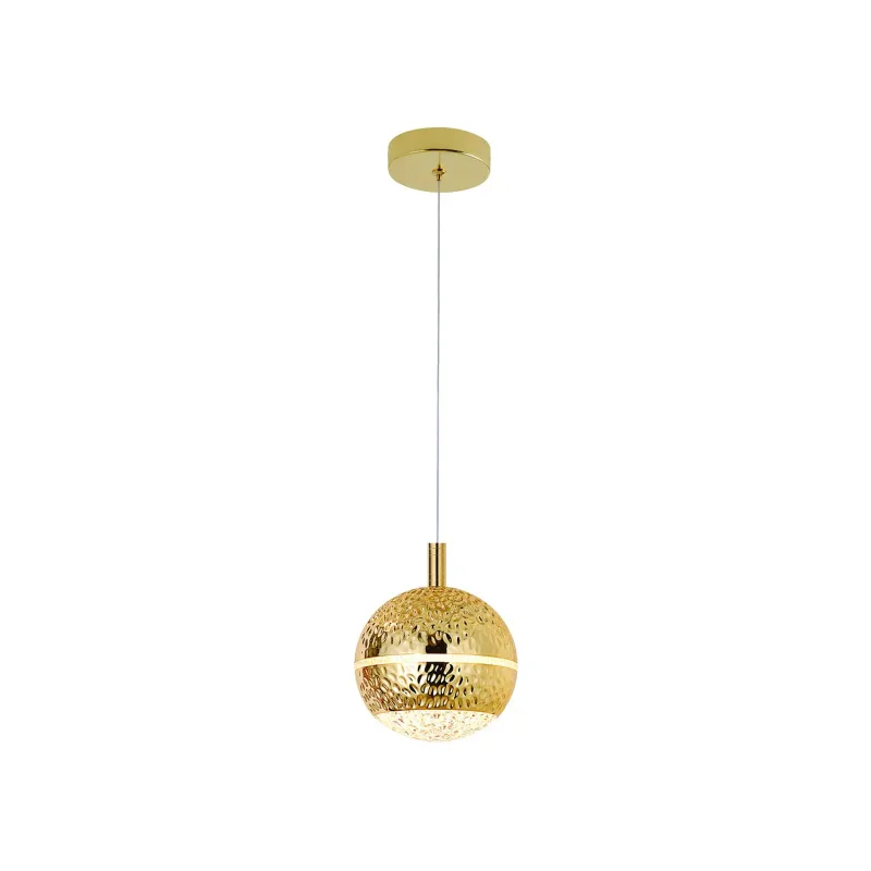 Pendente de Metal Dourado e Plástico 12W 3000K Bivolt 12x15cm - Sindora QD05170