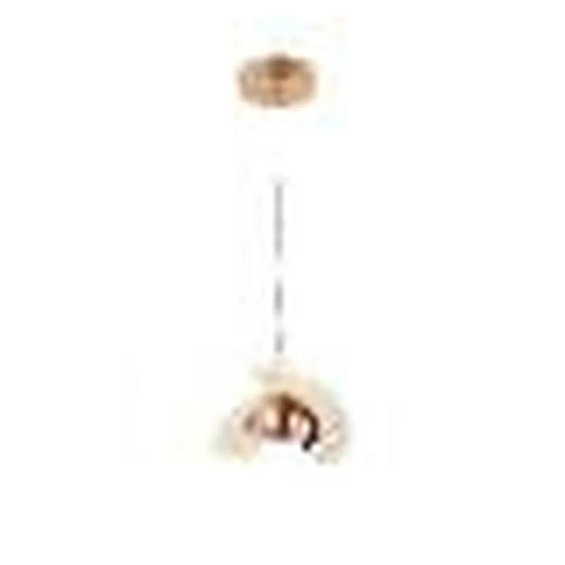 Pendente LED de Metal Dourado e Acrílico 4W 3000K Bivolt 18x10cm - Sindora QD05191