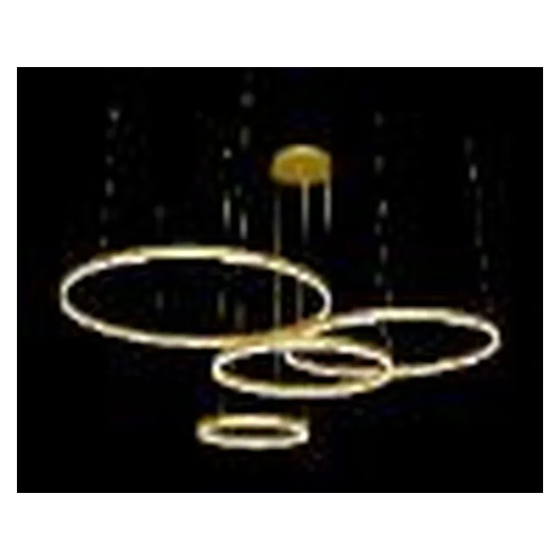 Pendente LED de Metal Dourado e Acrílico Luz Direta 177W 3000K Bivolt 40x60x80x100cm - Sindora QD05350