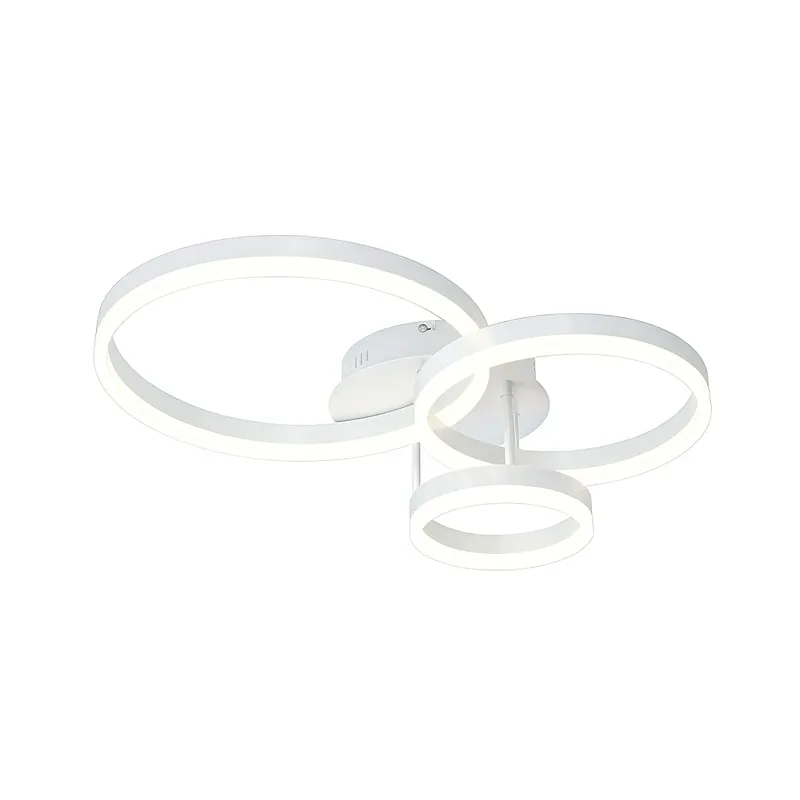 Plafon 20x30x40CM 56W 4200LM 3000K BIVOLT METAL BRANCO+ACRILICO | CANOPLA:25x4CM CX:45x45x12,5CM 2,2KG Sindora QX05361