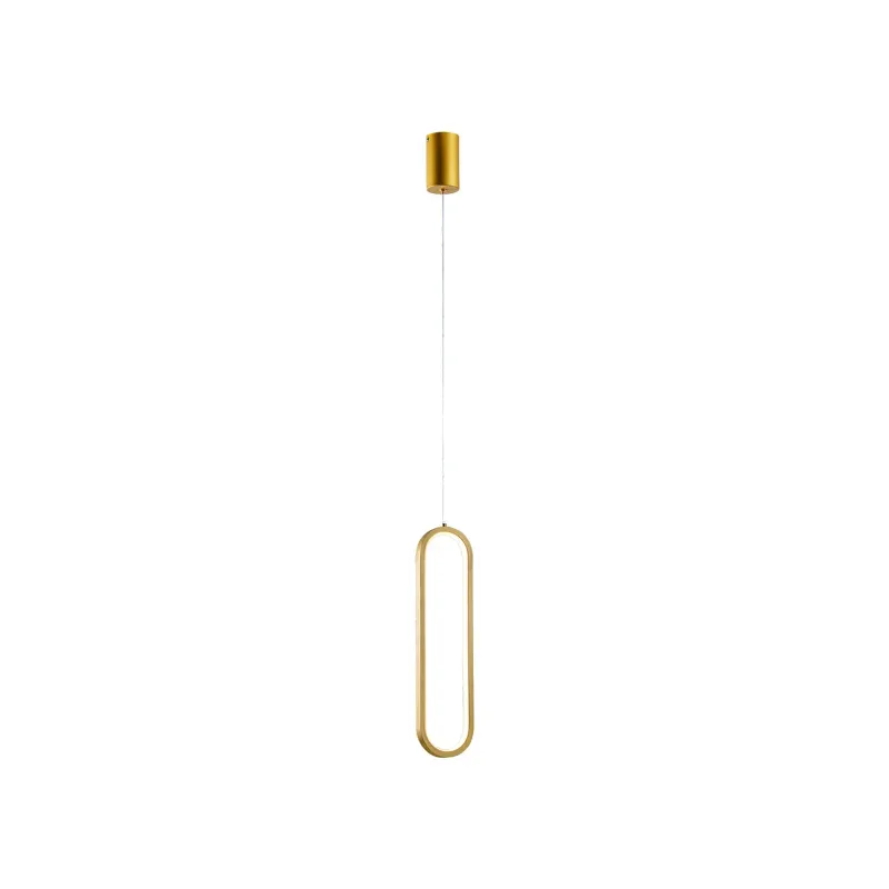Pendente LED de Metal Dourado e Silicone 18W 3000K Bivolt 10x40cm - Sindora QD05396