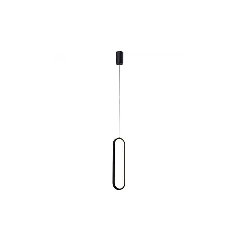Pendente LED de Metal Preto e Silicone 18W 3000K Bivolt 10x40cm - Sindora QD05397