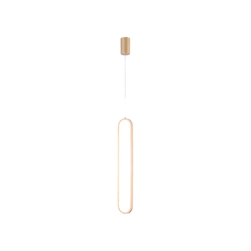 Pendente LED de Metal Dourado e Silicone 27W 3000K Bivolt 10x60cm - Sindora QD05399