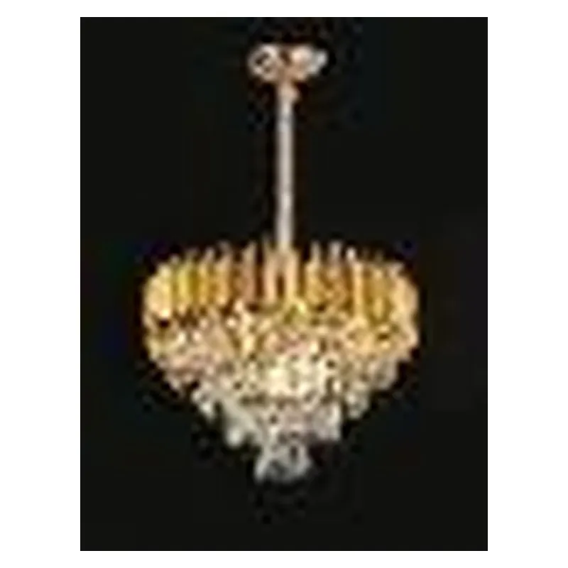 Pendente de Cristal Dourado 9 Lâmpadas E14 50x29cm - Sindora DCD06624