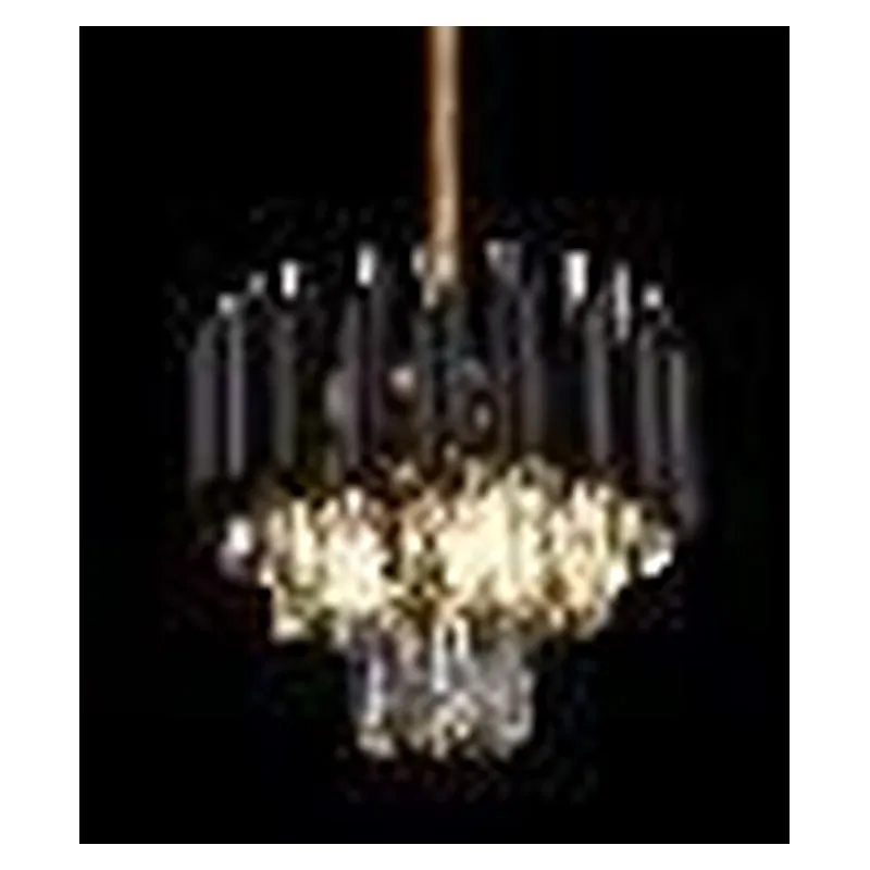 Pendente de Cristal e Metal Preto 3 Lâmpadas E14 30x27cm - Sindora DCD06626
