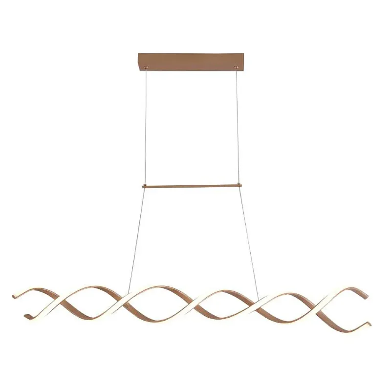 Pendente de Metal Dourado e Silicone 38W 3000K Bivolt 110x10cm - Sindora QD05451