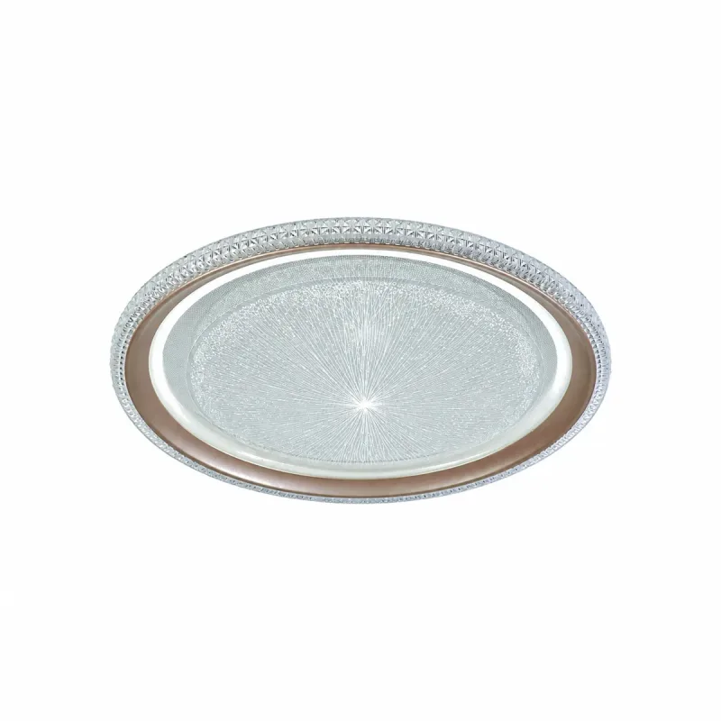 Plafon Ø30x7,5CM 25+25W 2500LM 3000K 4500K 6500K BIVOLT METAL DOURADO+ACRILICO CX:34x9,5x34CM 1,4KG Sindora DCX02344
