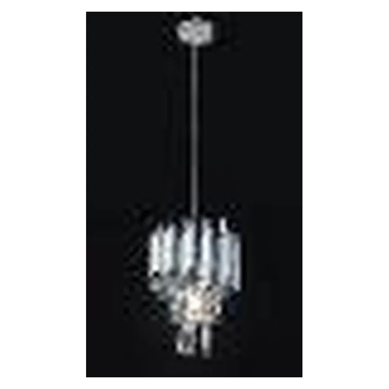 Pendente de Cristal e Metal Cromado 1 Lâmpada E14 20x26cm - Sindora DCD06632