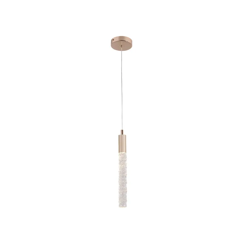 Pendente LED de Vidro e Metal Dourado 5W 3000K Bivolt 3,5x35cm - Sindora QD05199