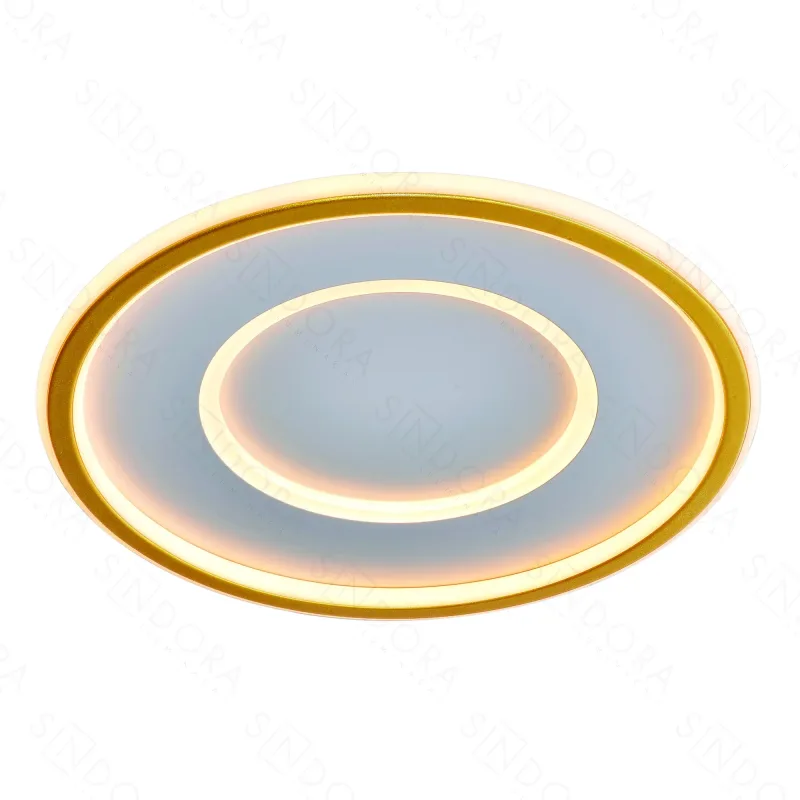 Plafon 40CM 49W 3675LM 3000K 6000K BIVOLT METAL DOURADO+SILICONE CX MASTER:58x42,5x42,5CM 19,2KG (10 UN.) PESO UN.:1,9KG Sindora QX05610