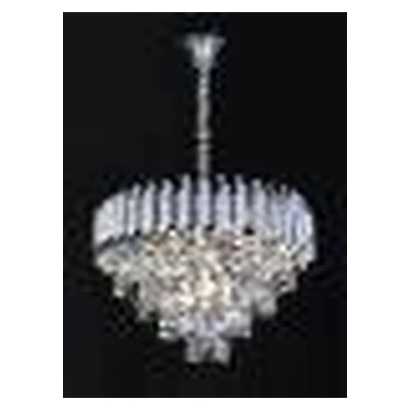 Pendente de Cristal e Metal Cromado 9 Lâmpadas E14 50x29cm - Sindora DCD06633