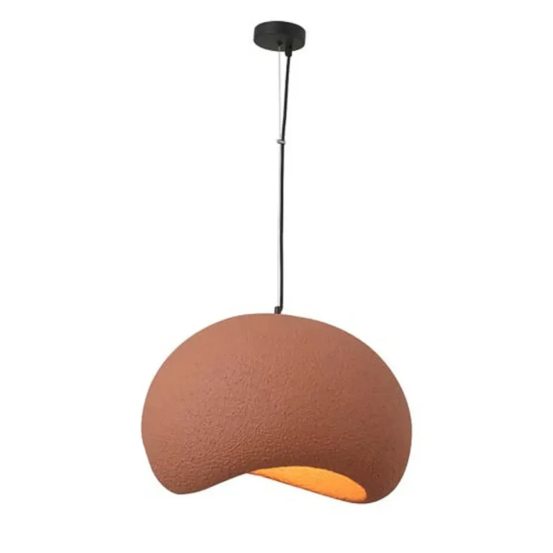 Pendente de Metal e Resina Terracota 1 Lâmpada E27 40x35x28cm - Sindora DCD02653