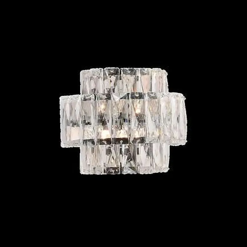 Arandela Ø20x15,5x10CM G9x2 25W METAL CROMADO+CRISTAL TRANSPARENTE CX MASTER:56,5x27x46,5CM 10,9KG (6 UN.) CX UN.:25x22x18CM 1,4KG Sindora DCB02971