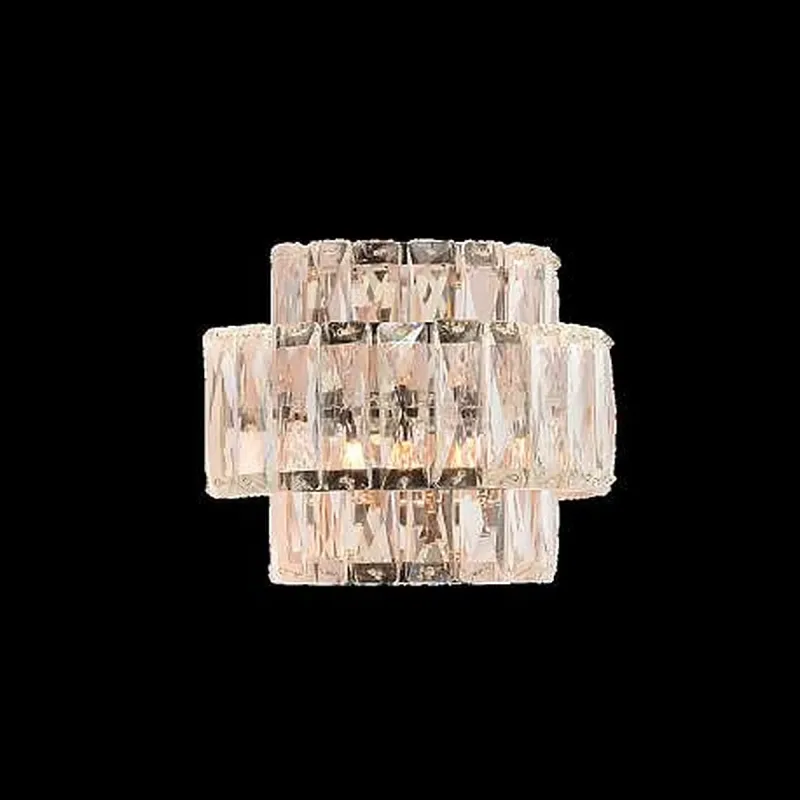Arandela Ø20x15,5x10CM G9x2 25W METAL DOURADO+CRISTAL TRANSPARENTE CX MASTER:56,5x27x46,5CM 10,9KG (6 UN.) CX UN.:25x22x18CM 1,4KG Sindora DCB02972
