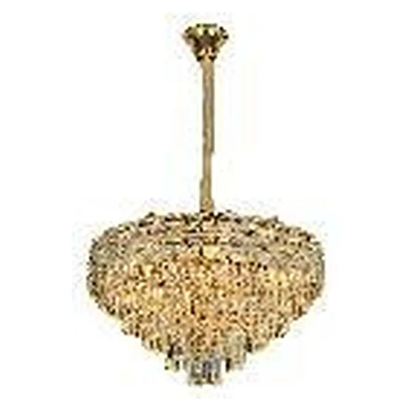 Lustre de Cristal e Metal Dourado 11 Lâmpadas E14 40W 55x35cm - Sindora DCD025200