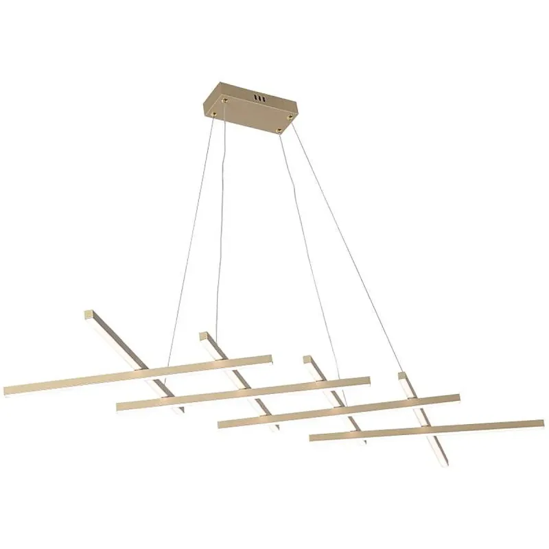 Pendente LED de Metal Dourado e Silicone 60W 3000K Bivolt 140x14cm - Sindora DCD015097