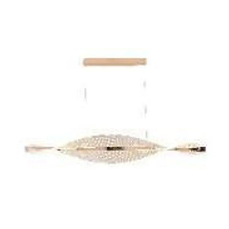 Pendente LED de Metal Dourado e Acrílico 56W 3000K Bivolt 120x22cm - Sindora QD05204