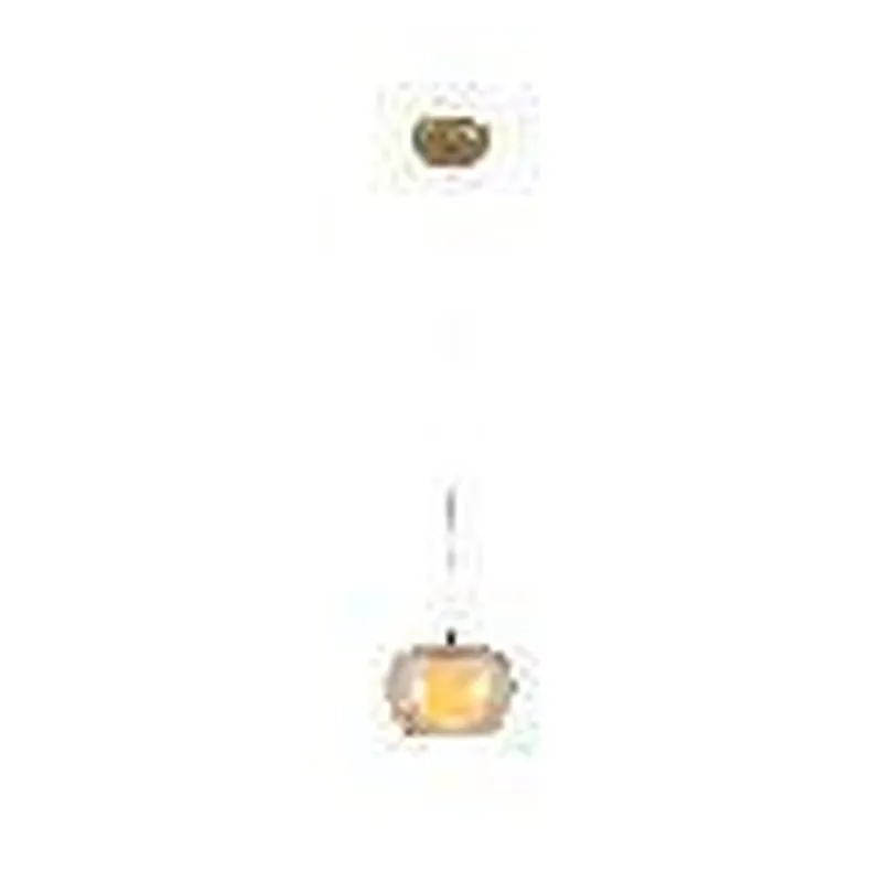 Pendente LED de Vidro Âmbar, Metal Bronze e Pedra 5W 3000K Bivolt 15x10cm - Sindora QD05210