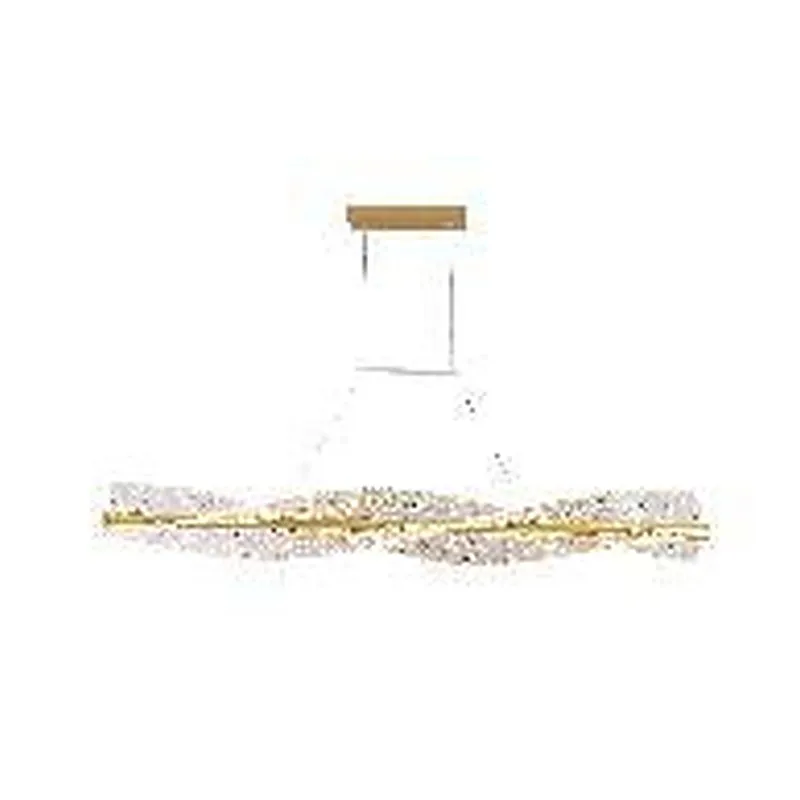 Pendente LED de Metal Dourado e Acrílico 72W 3000K Bivolt 123x14cm - Sindora QD05218