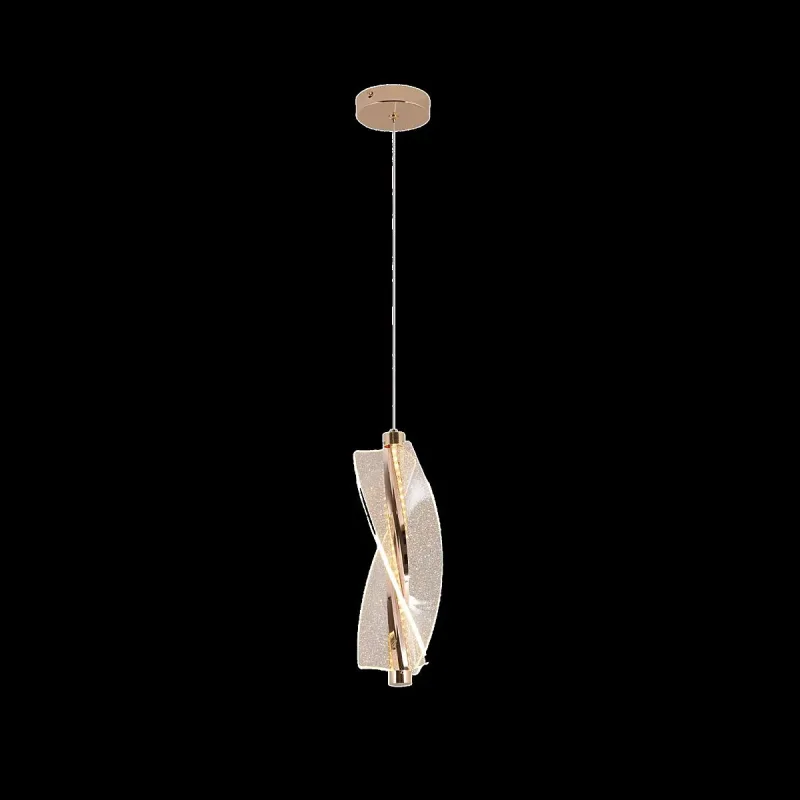 Pendente LED de Metal Dourado e Acrílico 17W 3000K Bivolt 14x30cm - Sindora QD05219