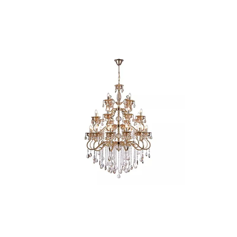 Lustre de Cristal e Metal 24 Lâmpadas E14 100x85cm - Sindora DCD00481-12-8-4