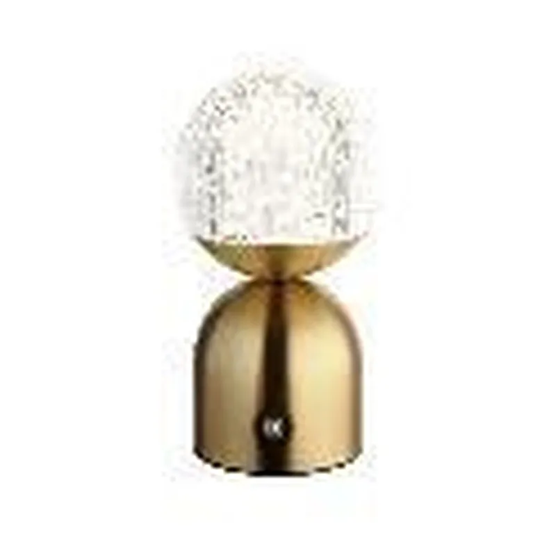 Abajur Sem Fio Recarregável USB de Metal Bronze e Acrílico 3W 3000K a 6500K Dimerizável 11x20cm - Sindora DCT02539