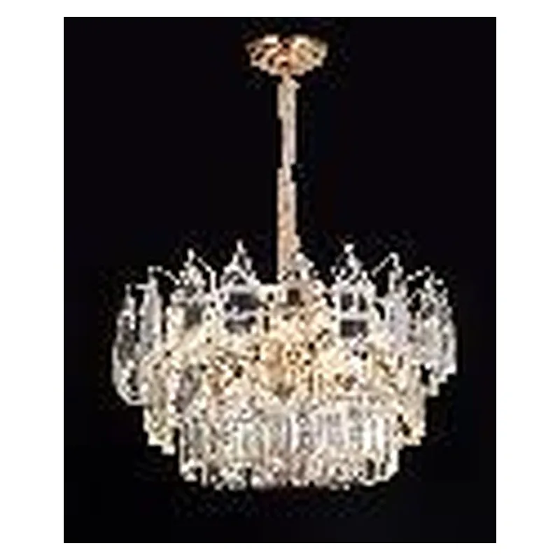 Lustre de Cristal e Metal Dourado 13 Lâmpadas E14 60x30cm - Sindora DCD01060