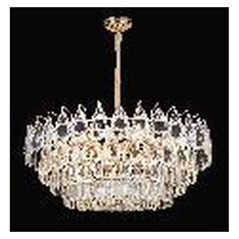 Lustre de Cristal e Metal Dourado 18 Lâmpadas E14 75x30cm - Sindora DCD01061