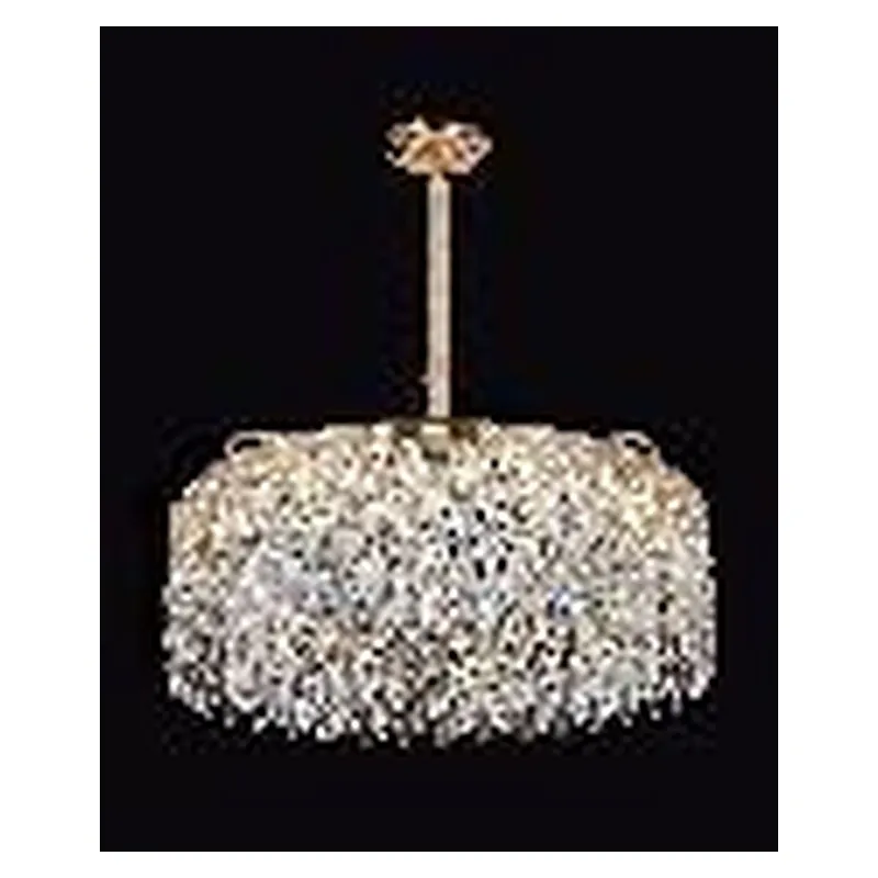 Pendente LED de Cristal e Metal Dourado 60cm - Sindora DCD01064