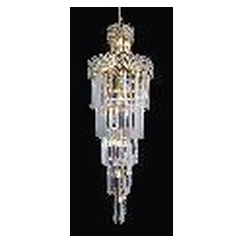 Lustre de Cristal e Metal Dourado 30 Lâmpadas E14 180x60cm - Sindora DCD01070