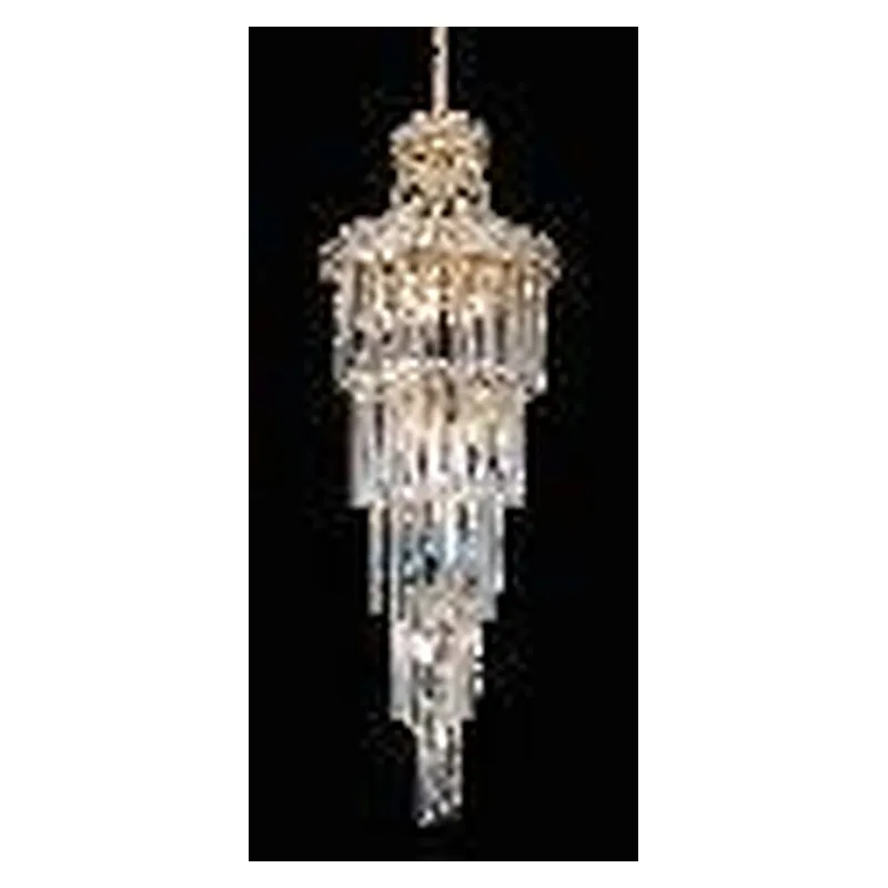 Lustre de Cristal e Metal Dourado 31 Lâmpadas E14 180x60cm - Sindora DCD01071