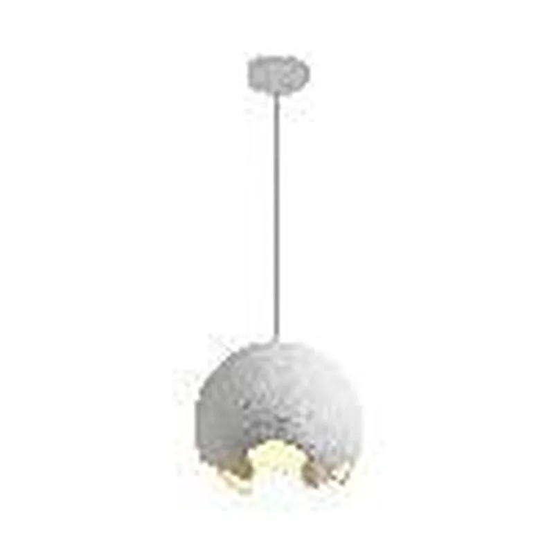 Pendente de Metal Branco e Resina Branca 1 Lâmpada E27 30x30cm - Sindora DCD02657