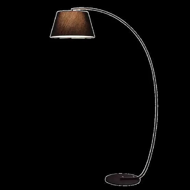 Luminária de Chão de Metal Preto com Cúpula de Linho Preta 1 Lâmpada E27 43x180cm - Sindora DCD00559