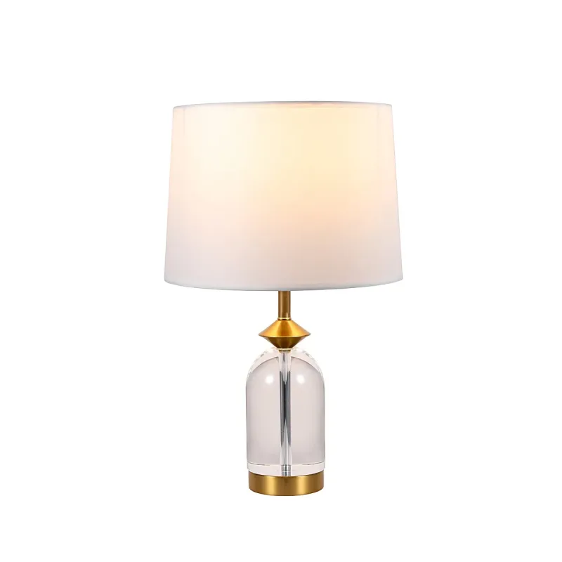 Abajur de Cristal e Metal Bronze Antigo com Cúpula 1 Lâmpada E27 30x49cm - Sindora DCT00562